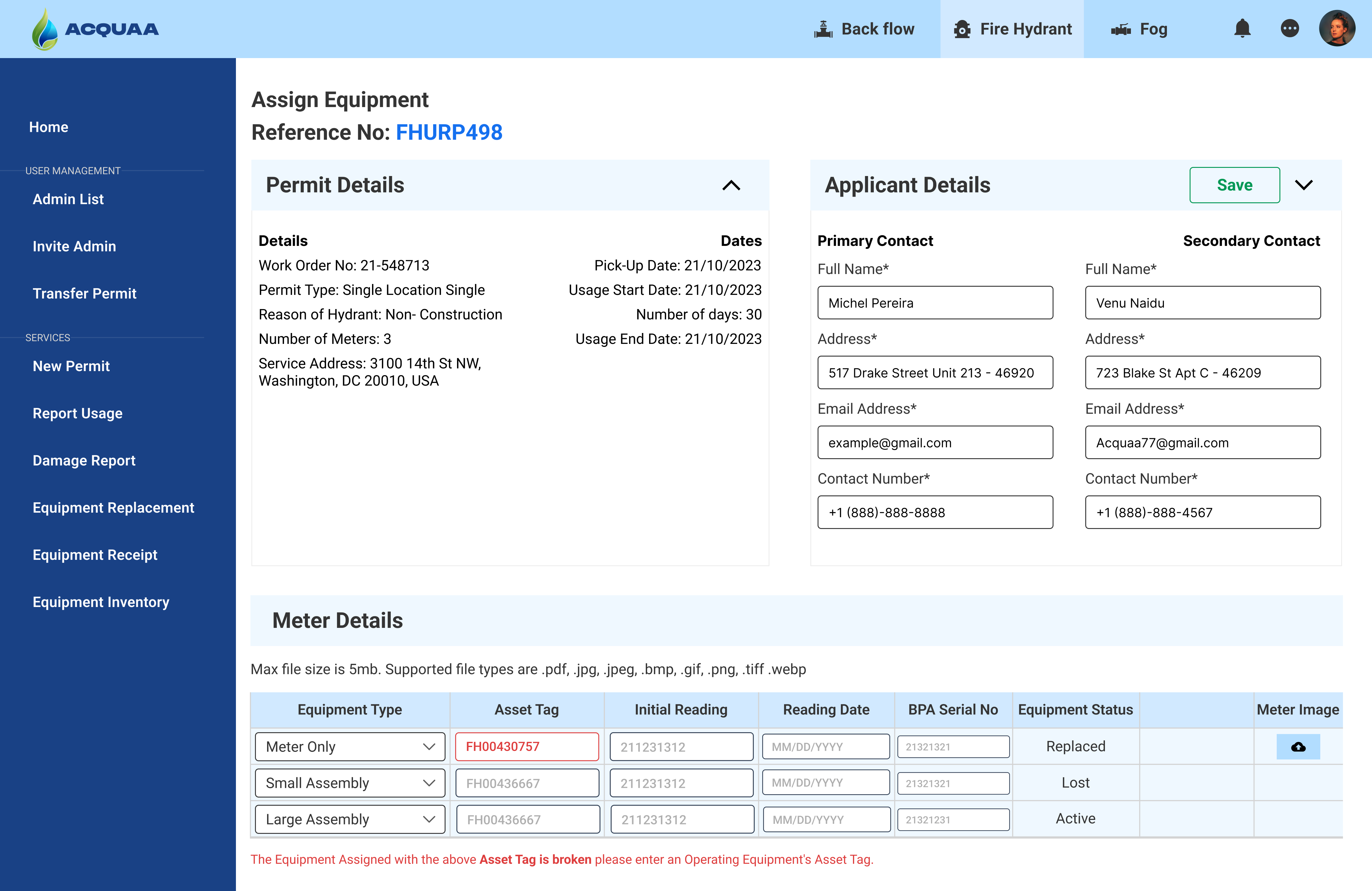 Assign Equipment